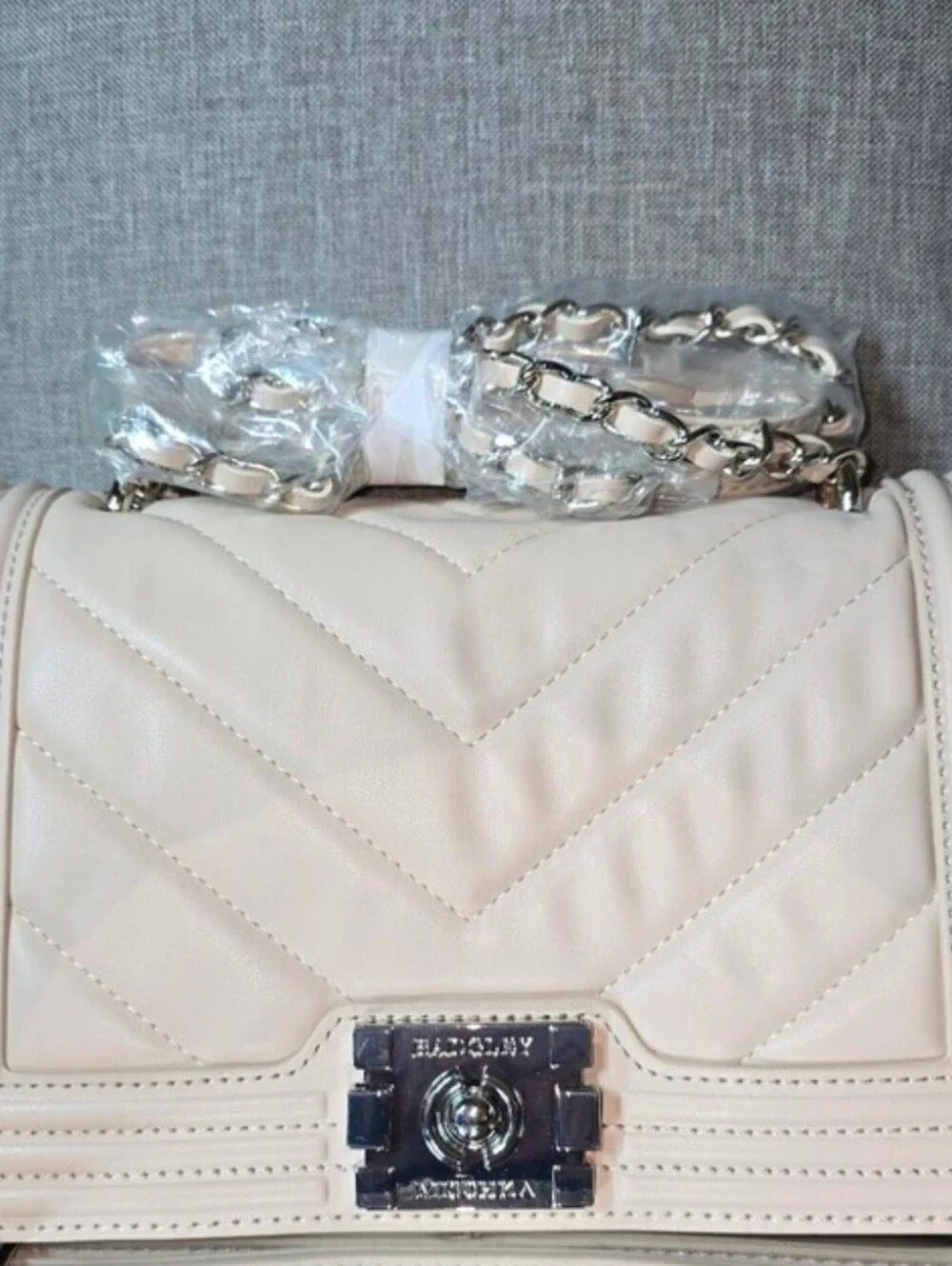 Badgley Mischka Quilted Chain-Handle/Strap Shoulder Bag